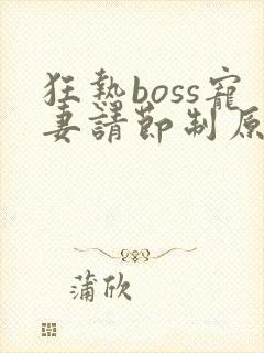 狂热boss宠妻请节制原版漫画免费下拉式