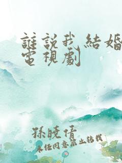 谁说我结婚不了电视剧