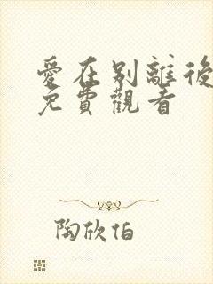 爱在别离后短剧免费观看