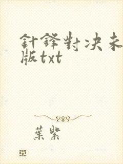 针锋对决未删减版txt