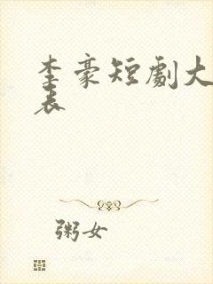 李豪短剧大全列表