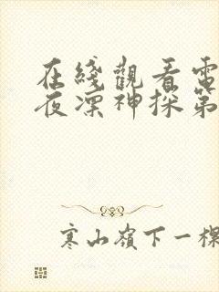 在线观看电视剧夜凛神探第一季