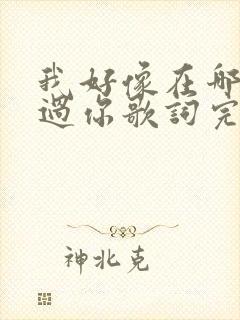 我好像在哪里见过你歌词完整版