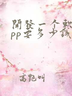 开发一个软件app要多少钱