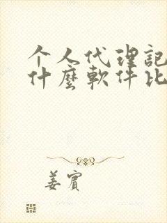 个人代理记账用什么软件比较好