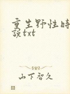 重生野性时代小说txt