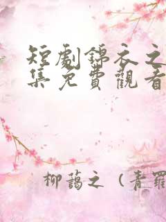 短剧锦衣之下全集免费观看完整版