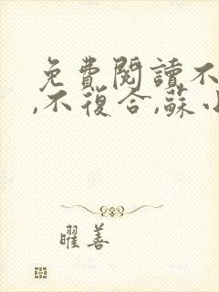 免费阅读不原谅,不复合,苏小姐独美