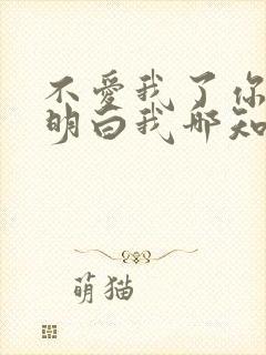 不爱我了你不说明白我哪知道