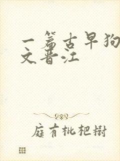 一篇古早狗血虐文晋江