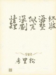 情深似海终成空短剧完整版多少集