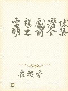 电视剧潜伏在黎明之前全集免费观看