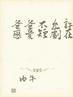 爸爸不允许我谈恋爱短剧在线观看