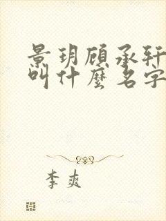 景玥顾承轩小说叫什么名字