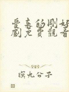 爱来的刚好电视剧免费观看完整版