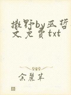 撒野by巫哲全文免费txt