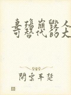 妻殇崩毁人生无可替代的大结局