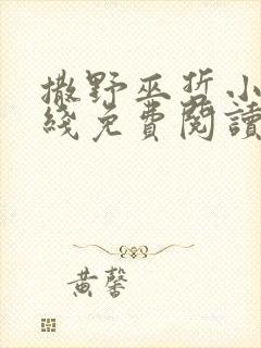 撒野巫哲小说在线免费阅读