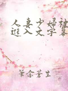 人妻少妇被猛烈进入文字幕