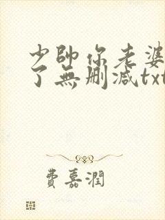 少帅你老婆又跑了无删减txt