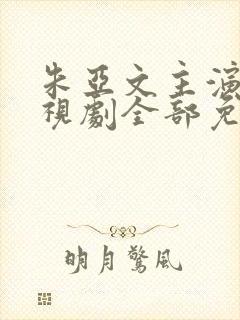 朱亚文主演的电视剧全部免费观看