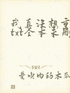 我真没想重生啊txt全本未删减下载