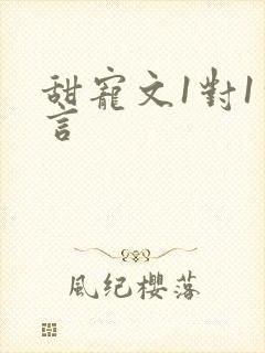 甜宠文1对1古言