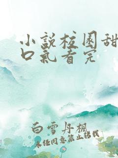 小说校园甜文一口气看完