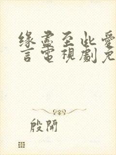 缘尽至此爱不再言电视剧免费观看