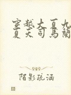 穿越大夏九皇子夏天司马兰