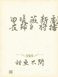 田曦薇新剧《子夜归》将播