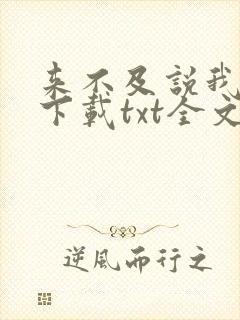 来不及说我爱你下载txt全文