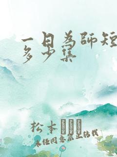 一日为师短剧有多少集