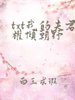 txt我的夫君权倾朝野