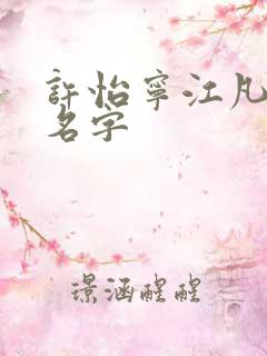 许怡宁江凡小说名字