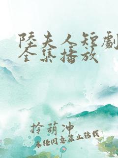 陆夫人短剧免费全集播放