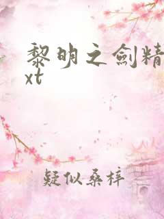 黎明之剑精校txt