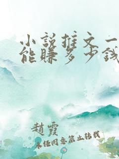 小说推文一个月能赚多少钱