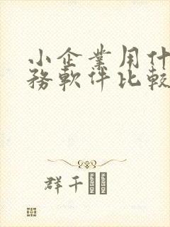 小企业用什么财务软件比较好