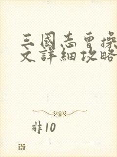 三国志曹操传图文详细攻略