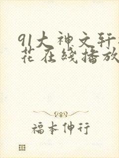 91大神文轩探花在线播放