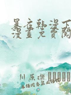 暴夜韩漫下拉式漫画免费阅读