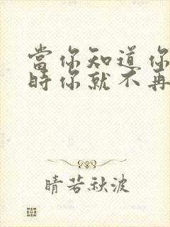 当你知道你是你时你就不再是你了