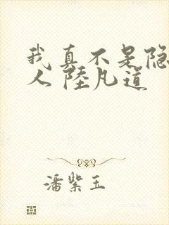 我真不是隐世高人 陆凡道