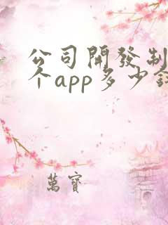 公司开发制作一个app多少钱