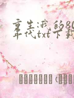 重生:我的80年代txt下载