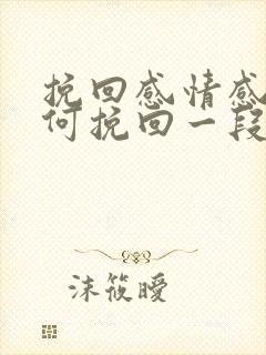 挽回感情感情如何挽回一段感情