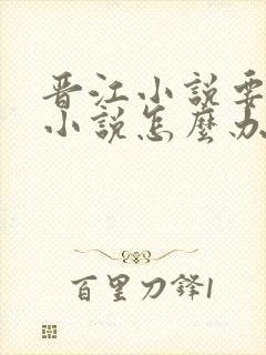 晋江小说要钱的小说怎么办