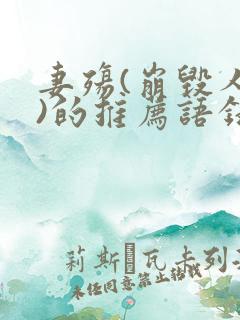 妻殇(崩毁人生)的推荐语录