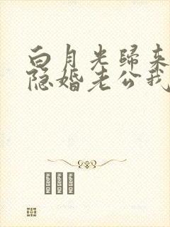 白月光归来,这隐婚老公我不要了